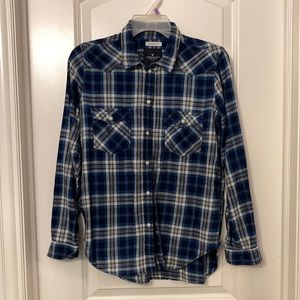 American Eagle Outfitters Blue Plaid Shirt